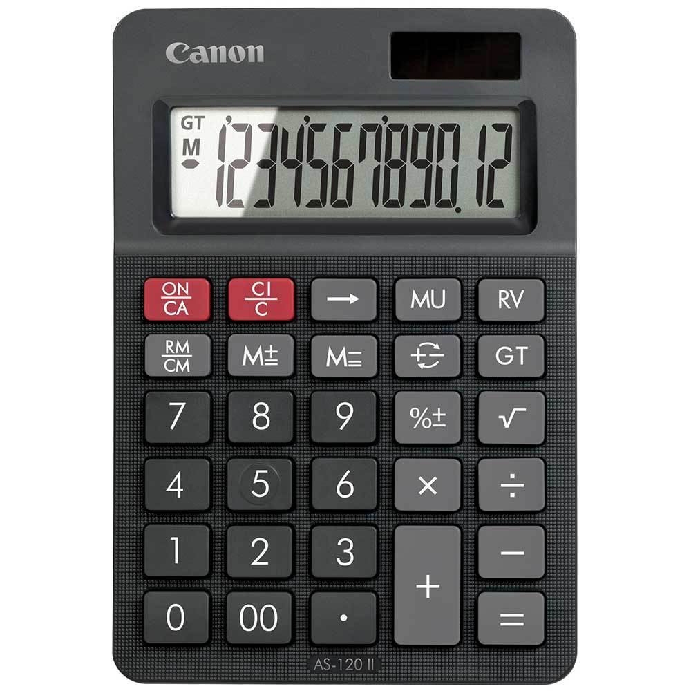 Canon AS-120 II Dual Power Desktop Calculator (4722C003AA) - 12-Digit LCD Display