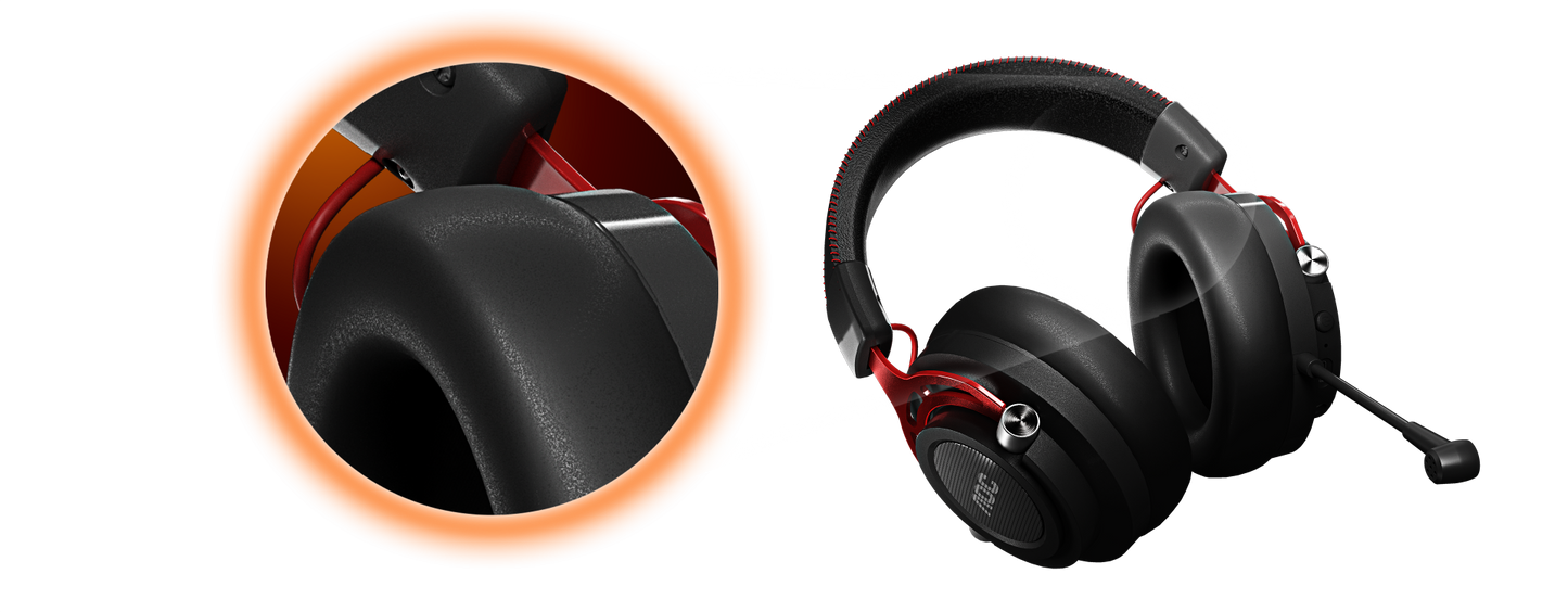 AOC GH401 Wireless Gaming Headset with 50mm Drivers, Detachable Microphone, and 17-Hour Battery Life