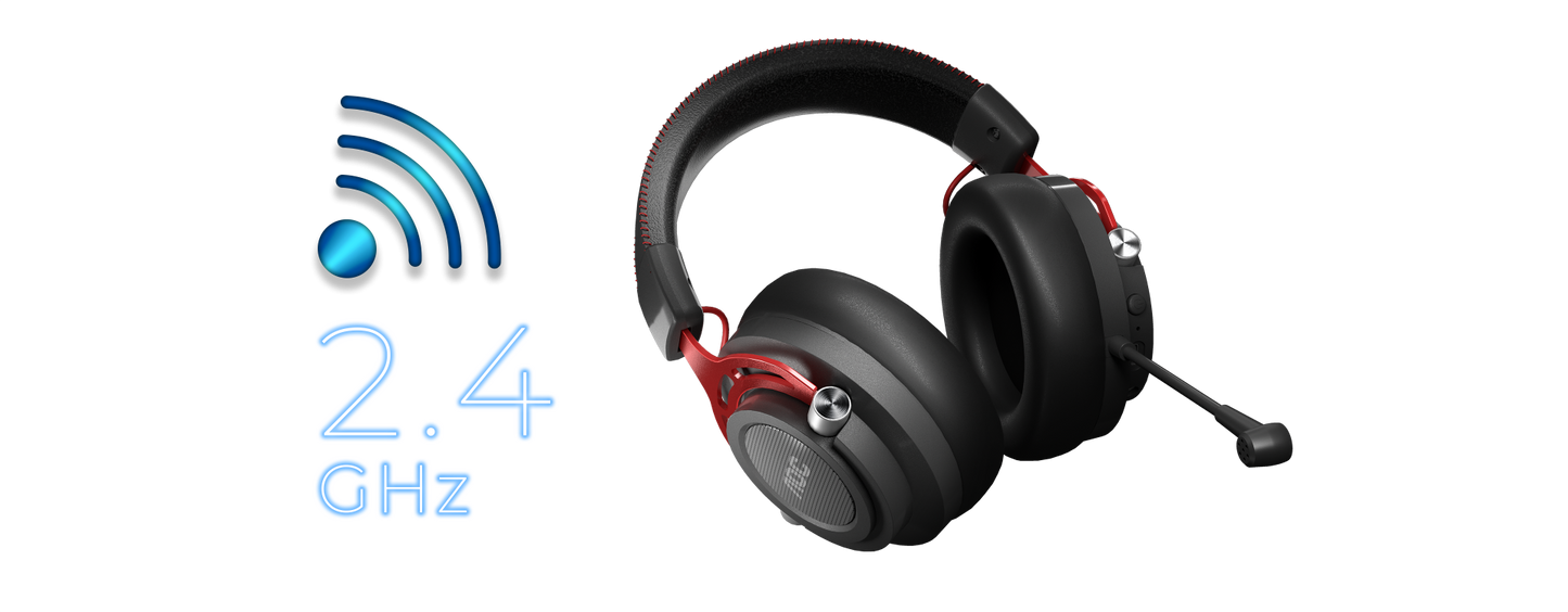 AOC GH401 Wireless Gaming Headset with 50mm Drivers, Detachable Microphone, and 17-Hour Battery Life