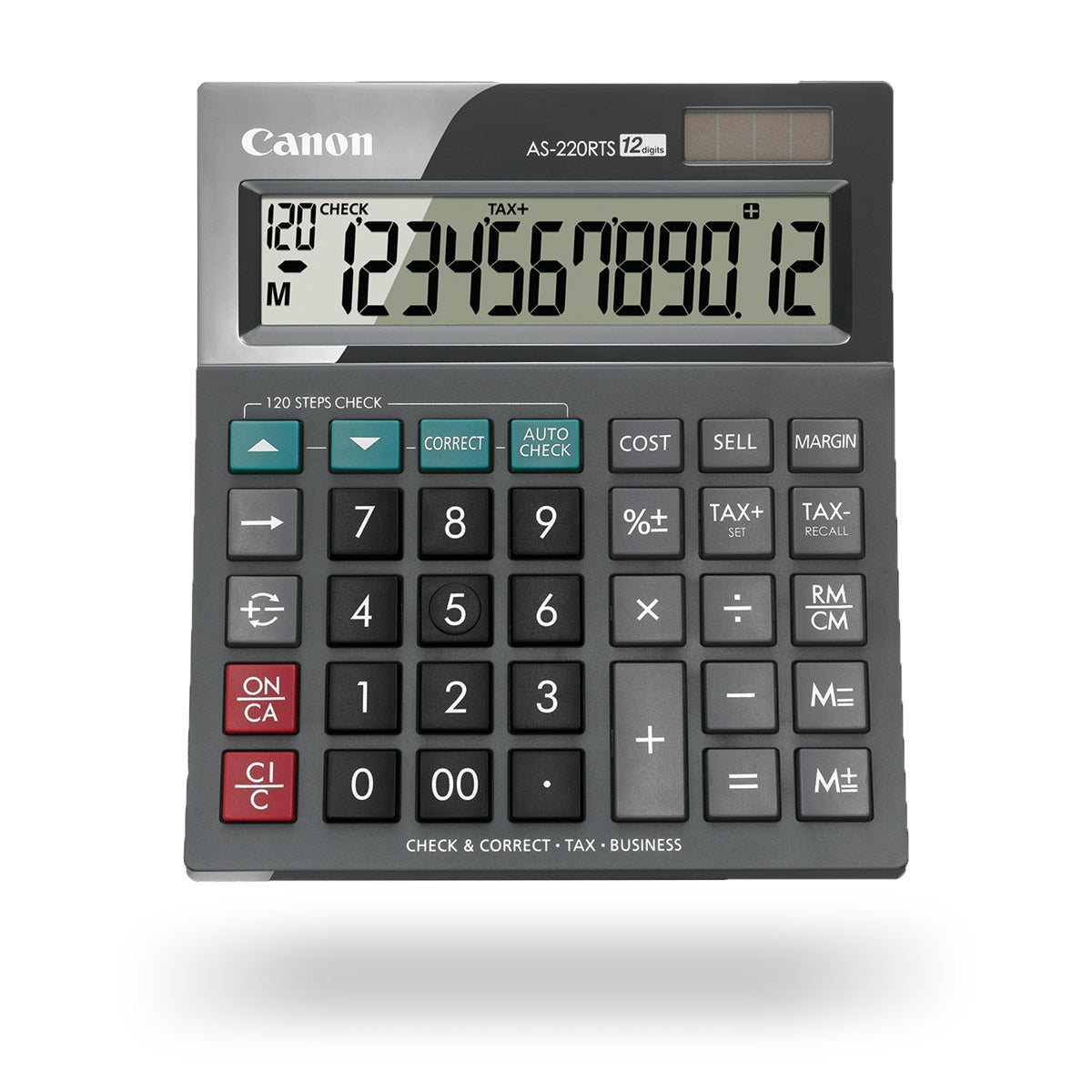 Canon AS-220RTS 12-Digit Desktop Calculator  - Solar and Battery Powered