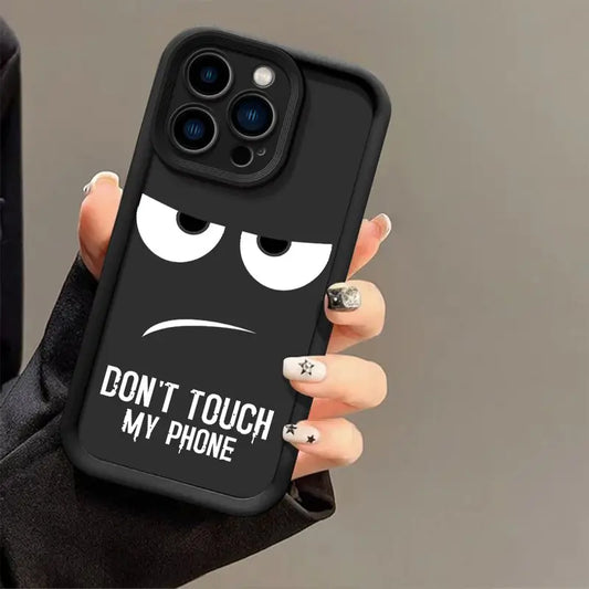 Don't Touch My Phone Trendy Fashion Phone Case for iPhone Shockproof Silicone Soft Cover.
